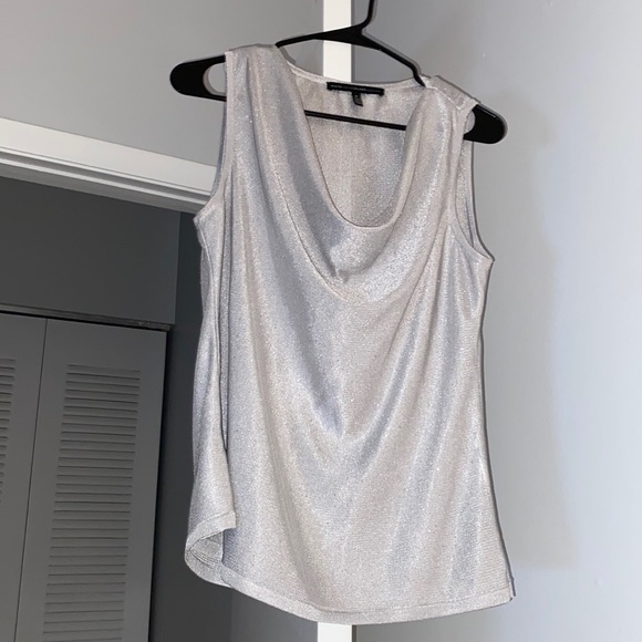 White House Black Market Tops - White House Black Market- Sleeveless Shimmer Silver Top